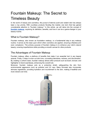 Fountain Makeup_ The Secret to Timeless Beauty