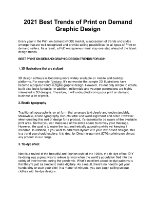 2021 Best Trends of Print on Demand Graphic Design