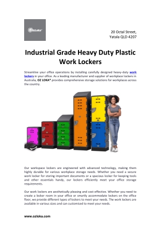 Industrial Grade Heavy Duty Plastic Work Lockers