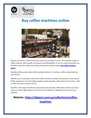 Buy coffee machines online