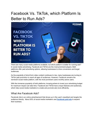 Facebook Vs. TikTok, which Platform Is Better to Run Ads?