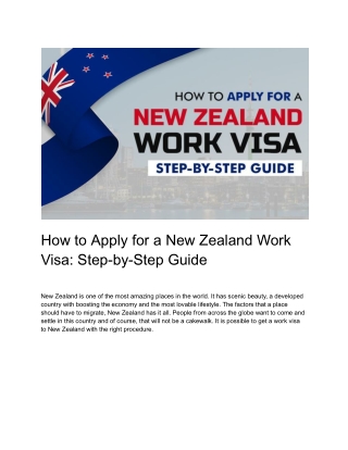 A Step-by-Step Approach to Applying for a Work Visa in New Zealand