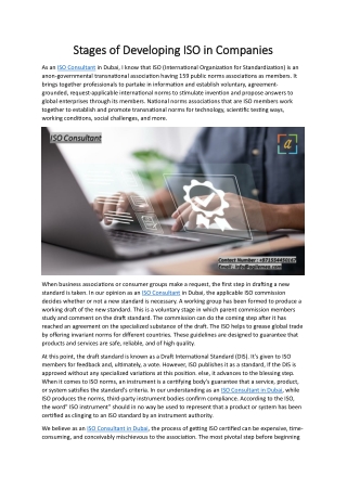 Stages of Developing ISO in Companies