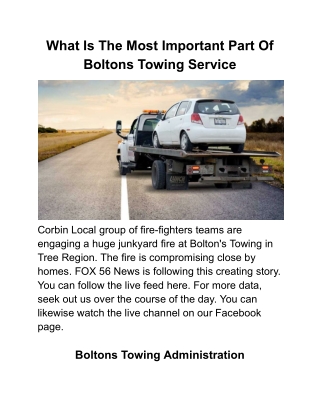 What Is The Most Important Part Of Boltons Towing Service