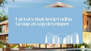 Factors that keep Lodha Group as top developer