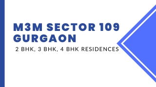 M3M Sector 109 Gurgaon - E Brochure