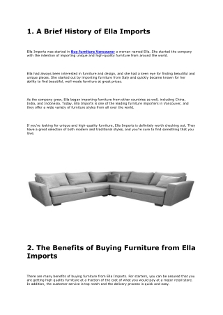 Buy furniture Vancouver