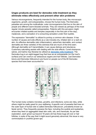 Demodex Mite Treatment