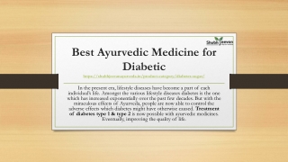 Best Ayurvedic Medicine for Diabetic PPT