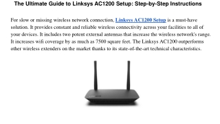 The Ultimate Guide to Linksys AC1200 Setup_ Step-by-Step Instructions