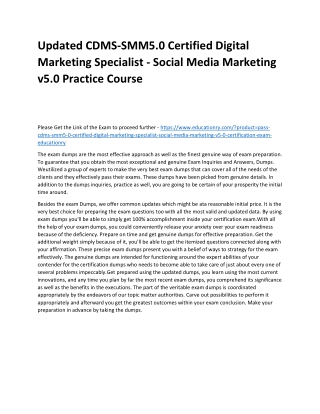 CDMS-SMM5.0 Certified Digital Marketing Specialist - Social Media Marketing v5.0