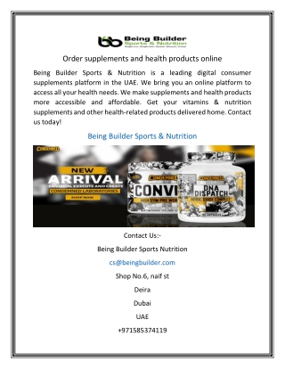 Order supplements and health products online
