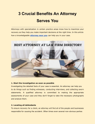 3 Crucial Benefits An Attorney Serves You