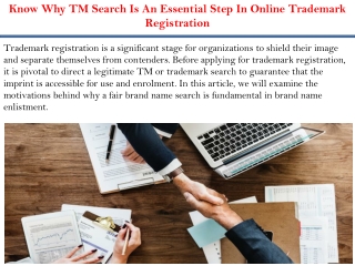 Know Why TM Search Is An Essential Step In Online Trademark Registration