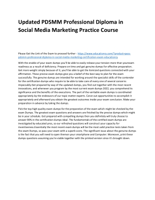 PDSMM Professional Diploma in Social Media Marketing