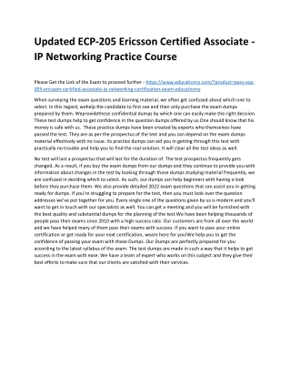 ECP-205 Ericsson Certified Associate - IP Networking