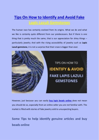How to Identify and Avoid Fake Lapis Lazuli Gemstones