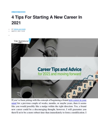 4 Tips For Starting A New Career In 2021