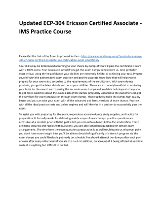 ECP-304 Ericsson Certified Associate - IMS