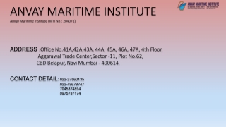 Merchant Navy Academy in India ANVAY Maritime Institute