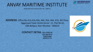 Merchant navy colleges in India with 100% placement ANVAY Maritime Institute
