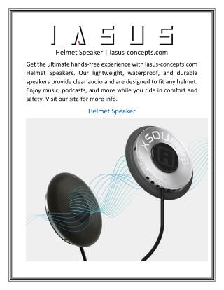 Helmet Speaker  Iasus-concepts