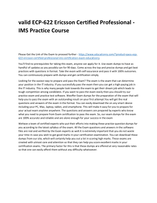 ECP-622 Ericsson Certified Professional - IMS