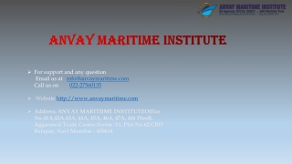 DG Approved Institute Near me | ANVAY Maritime Institute