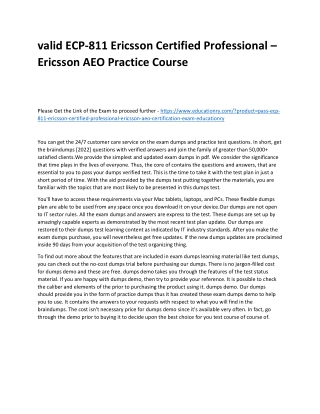 ECP-811 Ericsson Certified Professional – Ericsson AEO