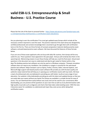 ESB-U.S. Entrepreneurship & Small Business - U.S.