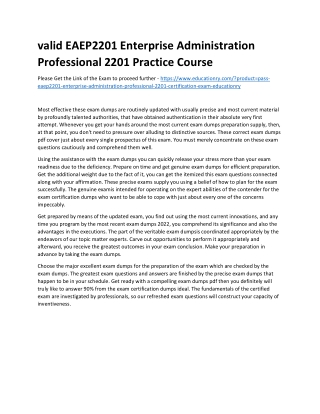 EAEP2201 Enterprise Administration Professional 2201