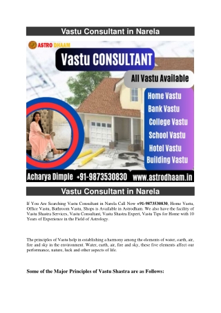 Vastu Consultant in Narela  91-9873530830