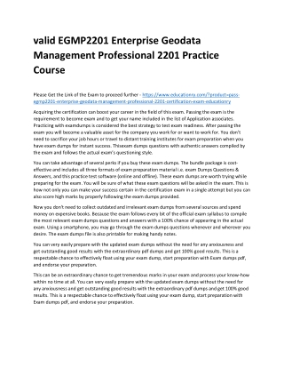 EGMP2201 Enterprise Geodata Management Professional 2201