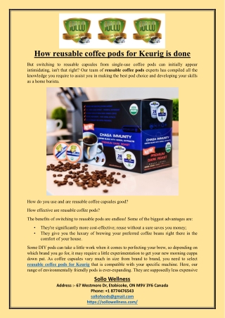 How reusable coffee pods for Keurig is done