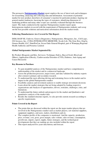 Nutrigenomics Market