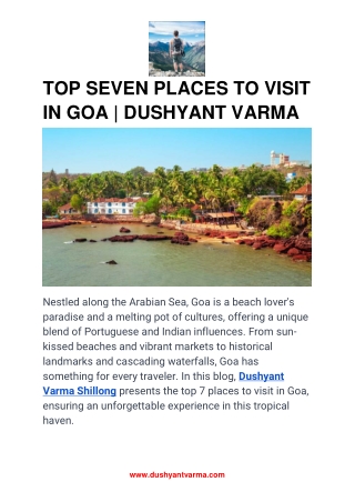 TOP SEVEN PLACES TO VISIT IN GOA _ DUSHYANT VARMA