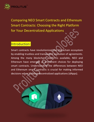 Comparing NEO Smart Contracts and Ethereum Smart Contracts