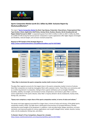 Sports Composites Market Set to Expand at a Rapid Pace