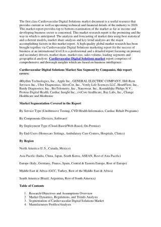 Cardiovascular Digital Solutions Market