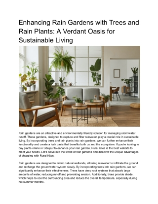 Enhancing Rain Gardens with Trees and Rain Plants_ A Verdant Oasis for Sustainable Living