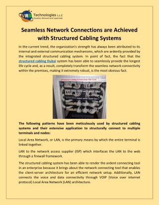 Seamless Network Connections are Achieved with Structured Cabling Systems