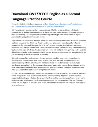 CW177CEOE English as a Second Language