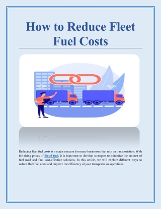 How to reduce fleet fuel costs