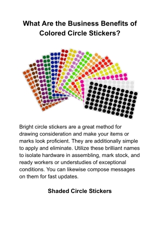 What Are the Business Benefits of Colored Circle Stickers