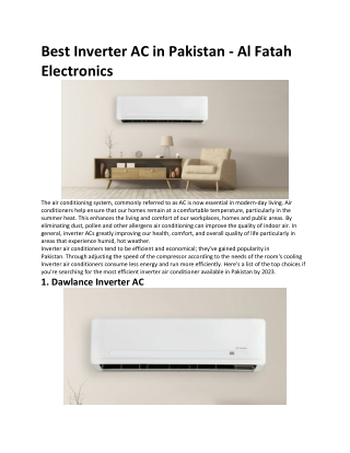 Best Inverter AC in Pakistan - Al Fatah Electronics!