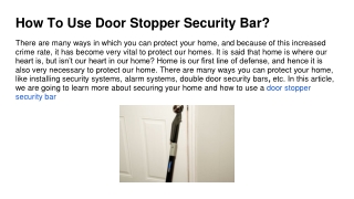 How To Use Door Stopper Security Bar_