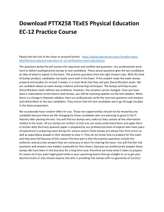 PTTX258 TExES Physical Education EC-12