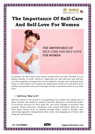 The Importance Of Self-Care And Self-Love For Women