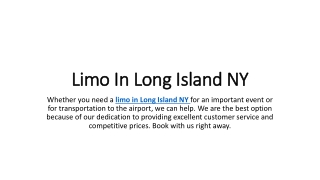 Limo In Long Island NY