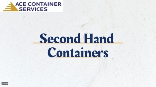 Second Hand Containers